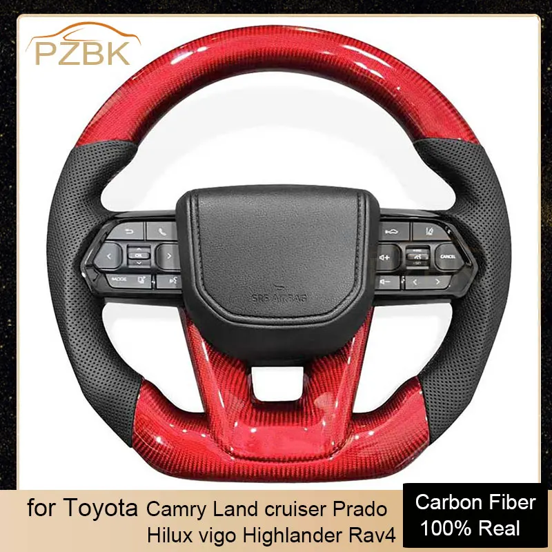 

Factory Carbon Fiber Car Steering Wheel for Toyota LC79 Camry Land cruiser Prado Hilux vigo Highlander Rav4 Auto Parts