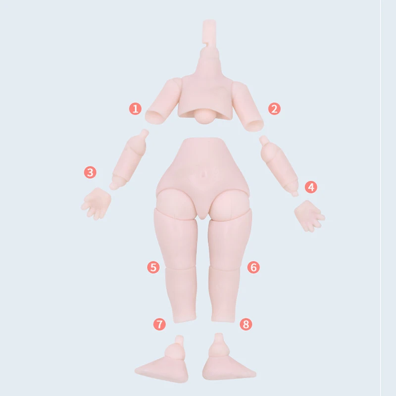 New 12cm Height Cute Ob11 Doll Toy 1/12 Bjd Multi Joints Movable Diy Dress Up Toys 3