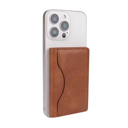 Magnetic Trifold Wallet with Magsafe Compatibility (Brown)
