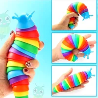Colorful Slug Snail Toy Articulated Flexible 3D Slug Fidget Toy All Ages Relief Anti-Anxiety Sensory Toys for Children 1