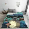 T-TotoroS Cartoon Movie Blanket Flannel Textile Decor Anime Multi-function Lightweight Thin Throw Blankets for Bed Bedspread 2