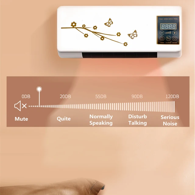 Electric Space Heater Cooling Heating Wall Mounted Air Conditioner with Digital Display Remote Control for Home EU/US/UK 2