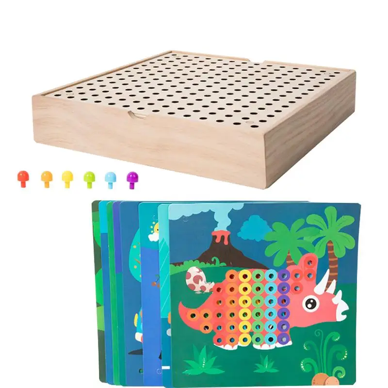 Wooden Puzzle Toys Children Wooden Peg Puzzles Creative Kids Game Early Education Supplies For Preschool Nursery Kindergarten