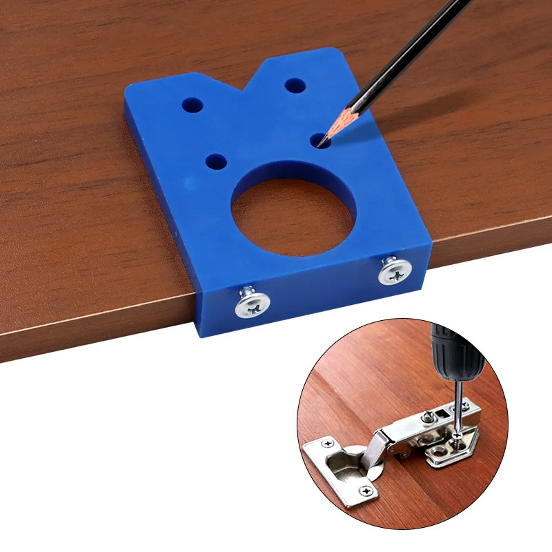 35mm Concealed Hinge Boring Jig Wood Furniture Door Cabinet Hinge Installation Tool Hole Drilling Guide for Carpentry ABS
