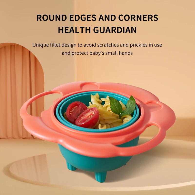 Rotary Feeding Bowl Baby CHILDREN'S Bowl 360 Degree Rotation Gyro Bowl Lion Balance Do Not Pour Anti-scald and Anti-fall Eating