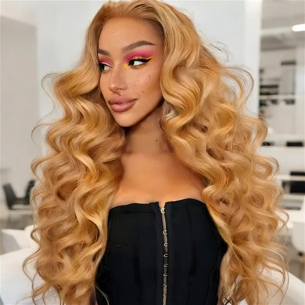 Honey Blonde Body Wave Lace Front Wigs 13x4 Hd Lace Front Wig Human Hair for Women 250 Density Lace Front Wig Human Hair 4