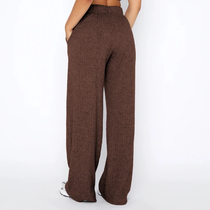 Women's Clothing Fashion Versatile 2023 Autumn Winter New Simplicity Solid Color Casual Mid Waist Straight Leg Wide Leg Pants