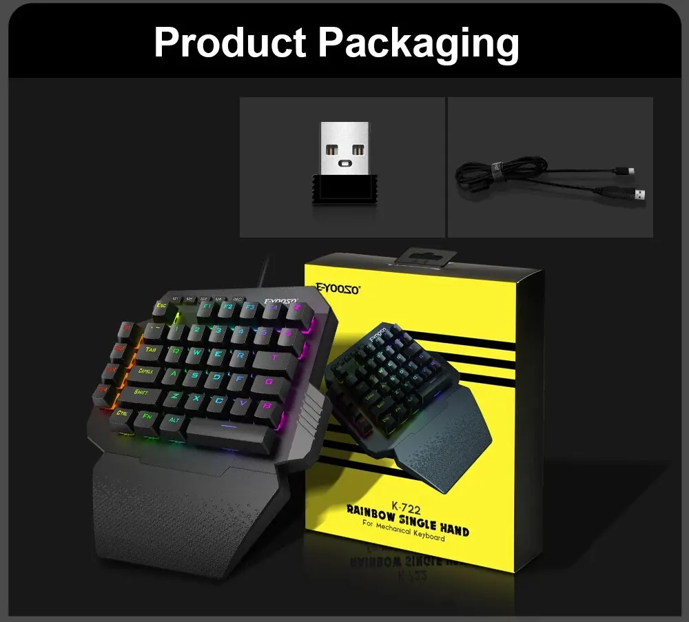 One-Handed Mechanical Keyboard Wireless Mechanical Keyboard Gaming Keyboard RGB Keyboard Blue Switch Keyboard Hot-Swappable Keyboard PC Gaming Keyboard Mini Gaming Keyboard Portable Gaming Keyboard E-YOOSO Gaming Keyboard