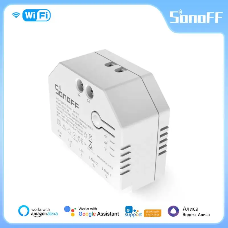 

SONOFF DUALR3/R3 Lite WIFI MINI EWeLink Smart Switch 2 Gang Dual Relay Module With Power Metering Control Via Alexa Google Home