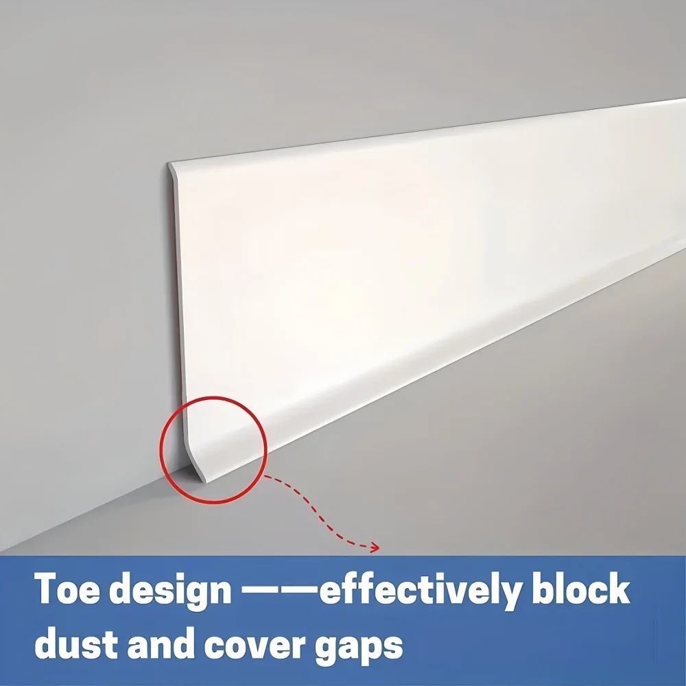 Self-Adhesive Waterproof PVC Skirting Line - 2m x 8cm Rubber Edge Trim
