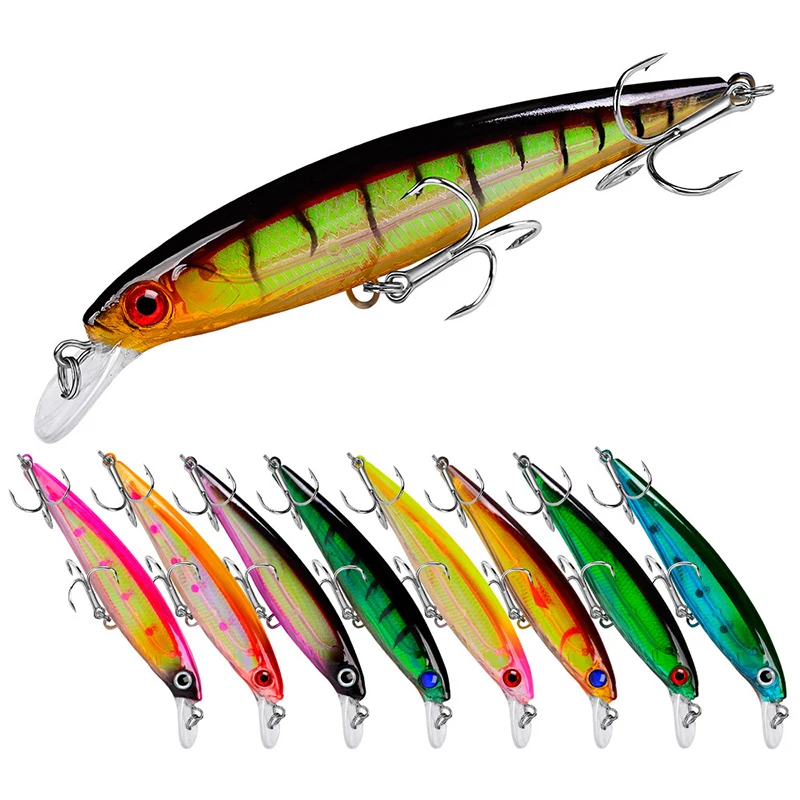 

1Pcs Laser Minnow Fishing Lure 11CM 13G Pesca Hooks Fish Wobbler Tackle Crankbait Artificial Japan Hard Bait Swimbait