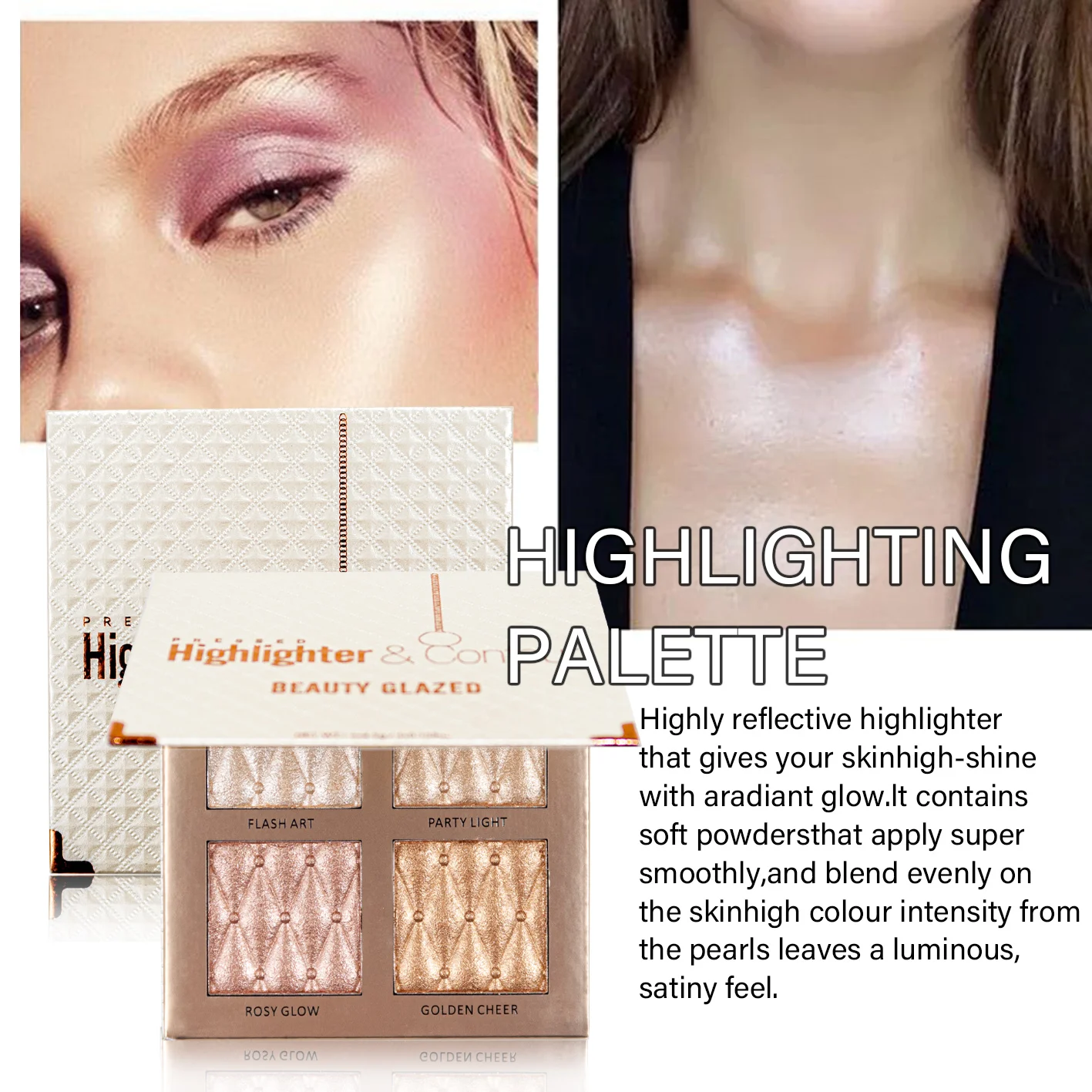 

BEAUTY make up Highlighter Powder Glitter Palette Makeup Glow Face Contour Shimmer Illuminator Ginger Highlight Cosmetic
