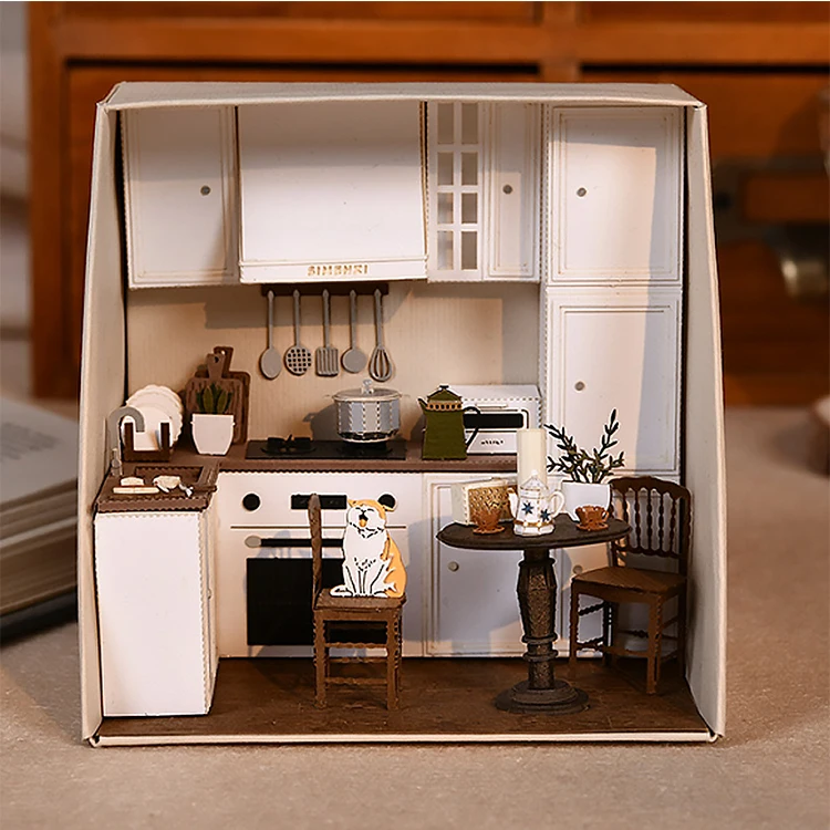 Wooden Mini Doll Hous DIY Kit for Making Room Toys Home Bedroom Decoration with Furniture Kit with LED for Home Decoration Gifts