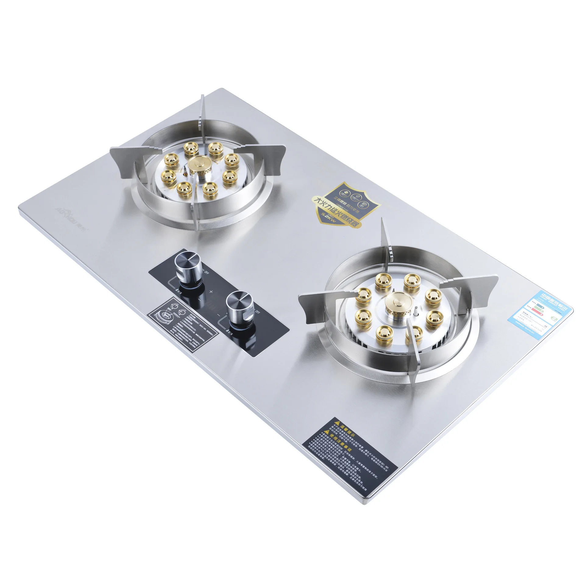 Professional Double Burners Gas Cooking Stove Commercial Durable Strong Firepower Table Gas Cooktop Cooking Food