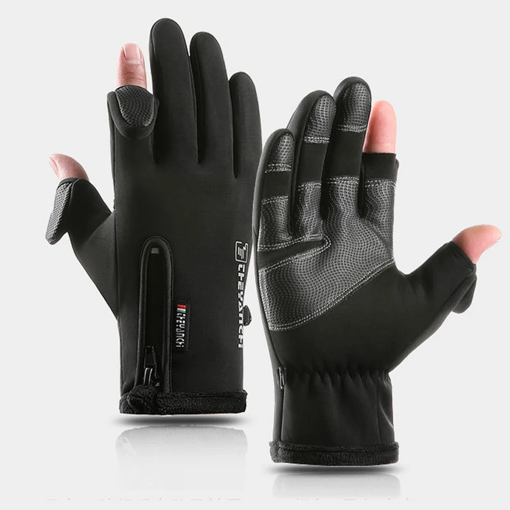 

Зимние водоотталкивающие теплые перчатки-переворачивающиеся для мужчин, женская модель для спорта, рыбалки, велоспорта, бега, тренировок F01