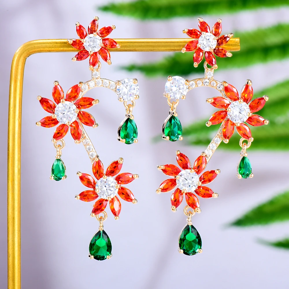 Kellybola New DIY Shiny Heart Drop Earrings For Women Bridal Wedding Girl Daily Surper Jewelry High Quality Hot Romantic Summer