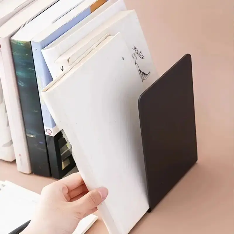 8 Pieces Bookends,Clear Bookends For Shelves,Heavy Duty Book Ends AndDesktop Organizer,Book Stopper For Books/Movies/CD - 21 - View #7