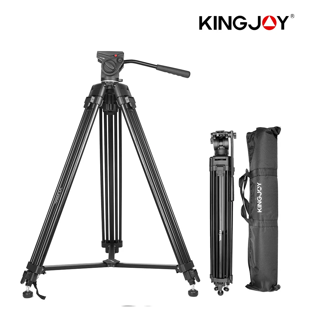 

KINGJOY 180CM Professional Fulid Head Video Camera Tripod Heavy Duty Tripode with Aluminum Tube for Camcorder/DSLR 15KG Max Load