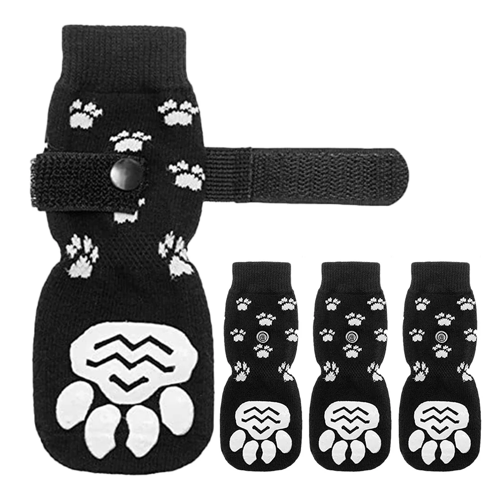 

2 pairs of Pet Winter Socks Nonslip Dog Socks Pet Paw Protector for Small Medium Large Dogs(S)