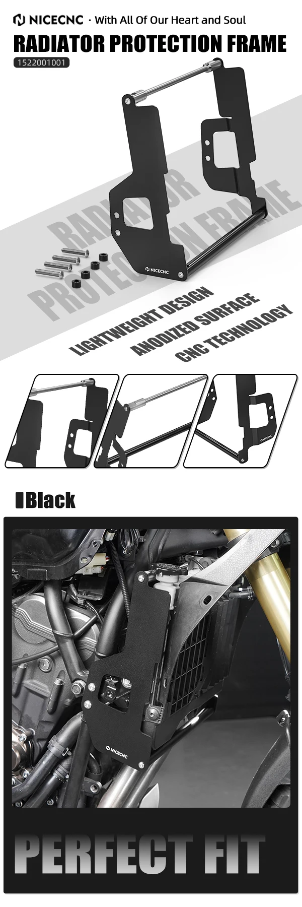 Für Yamaha Tenere 700 XTZ700 2019-2024 NICECNC Kühler-Schutzrahmen Tenere 700 2024 2023 2022 2021 Tenere 700 Zubehör – Detail 1