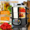 Electric Food Steamer, Vegetable Double Tiered Stackable Baskets with Timer 1200W Fast Heating Stainless Steel Digital Steamer 4