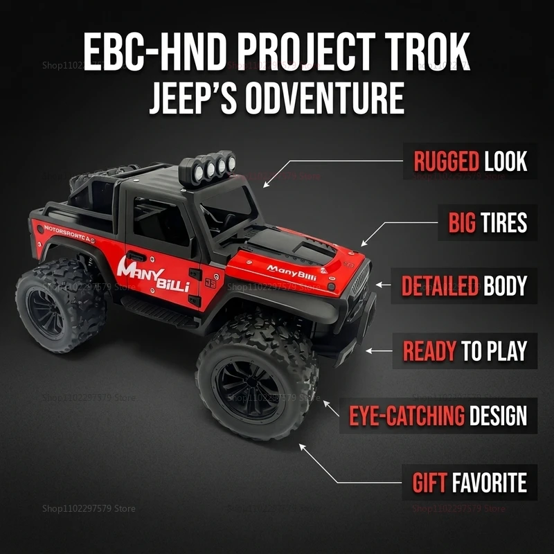 Voiture RC Tout-Terrain 1:16 Haute Vitesse - Buggy Crawler 4WD