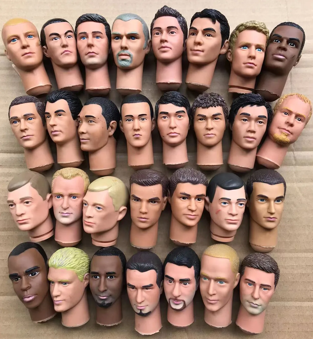 Original16MaleDollHeadsRareFaceCollectionDollParts