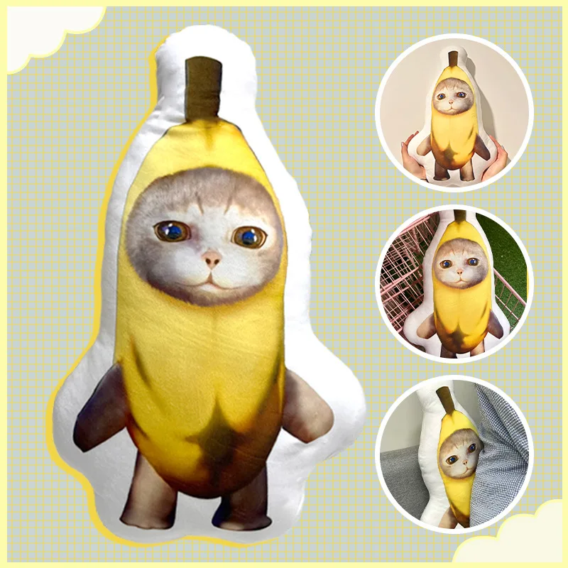 12/45cm Creative Kawaii Quirky Banana Cat Plush Doll Cushion Pillow Cartoon Funny Plush Pendant Soft Stuffed Toys Kids Gift
