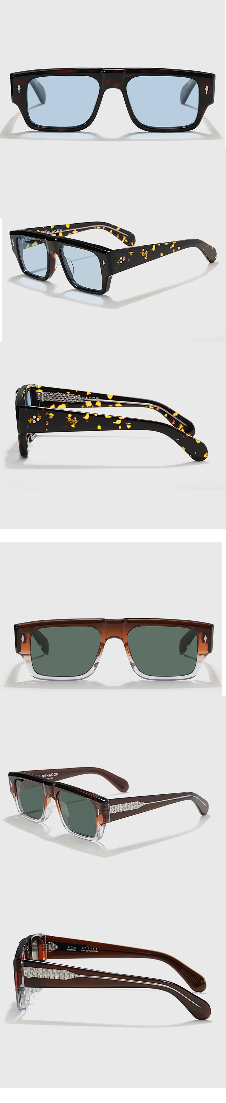 SDEVOTO Quadratische UV400 Sonnenbrille für Männer und Frauen, Tortoiseshell Klassische Brillen, Individuell Gravierbar, Outdoor-Reitbrille, Anti-UV Pro – Detail 12