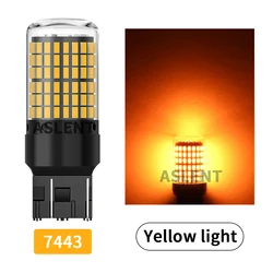 LED Car Tail and Turn Signal Light Bulbs, Pack of 2 (7443 W21 - 5W Amber)