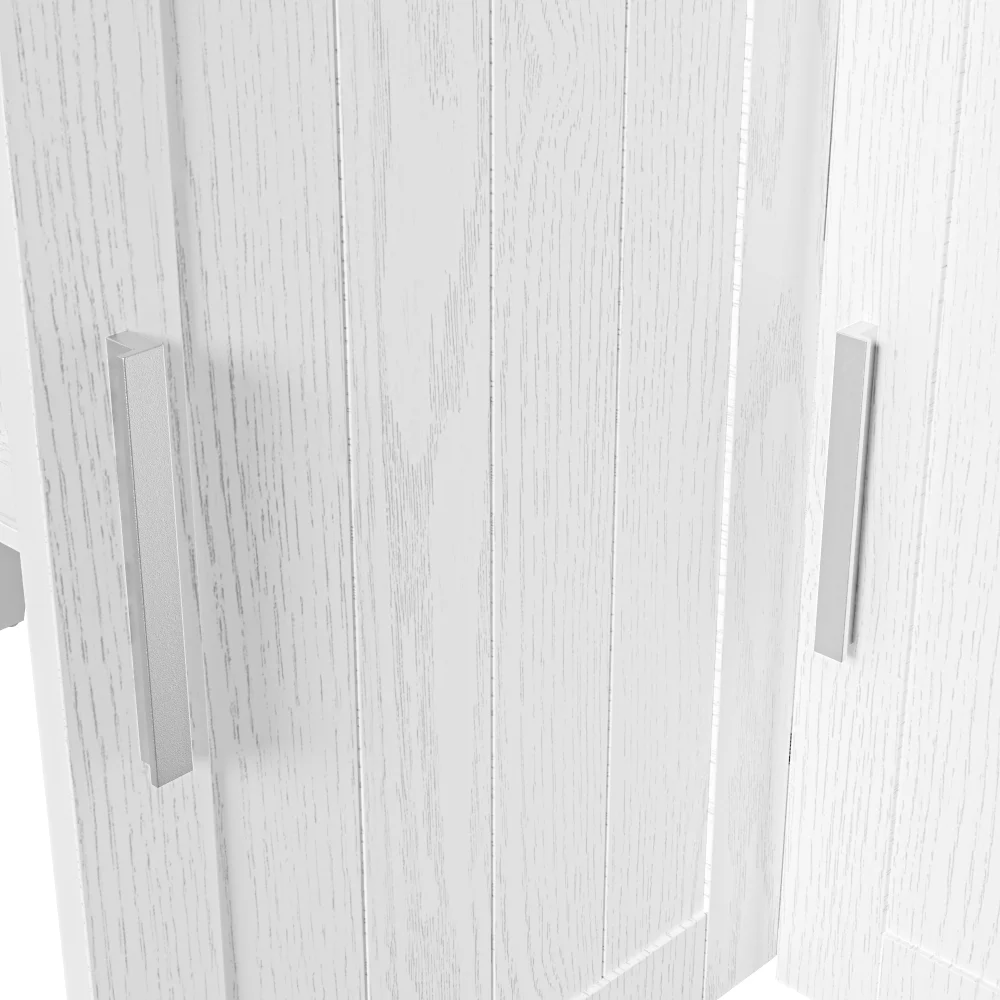 PINGGO Weißes Holz-Sideboard Schneidefachschrank 114x40x190cm für Wohn- und Esszimmerdekoration – Detail 22