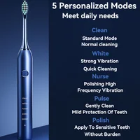 Sonic Electric Adult Toothbrush Rechargeable With 4 Replacement Brush Heads 5 Modes and 3 Intensity 2 Minute Intelligent Timer 2