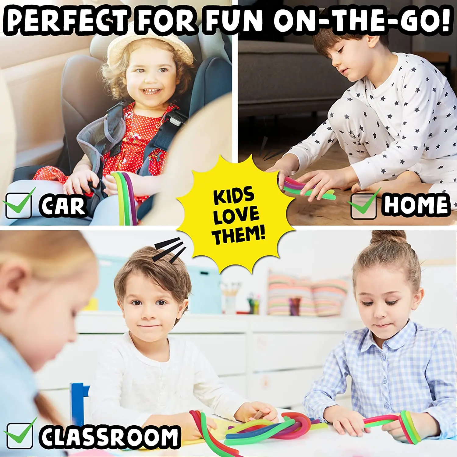 Colorful Soft Rubber Decompression Elastic Rope Toys Children DIY Winding Pull Noodle Rope Toy Party Game Props Gifts