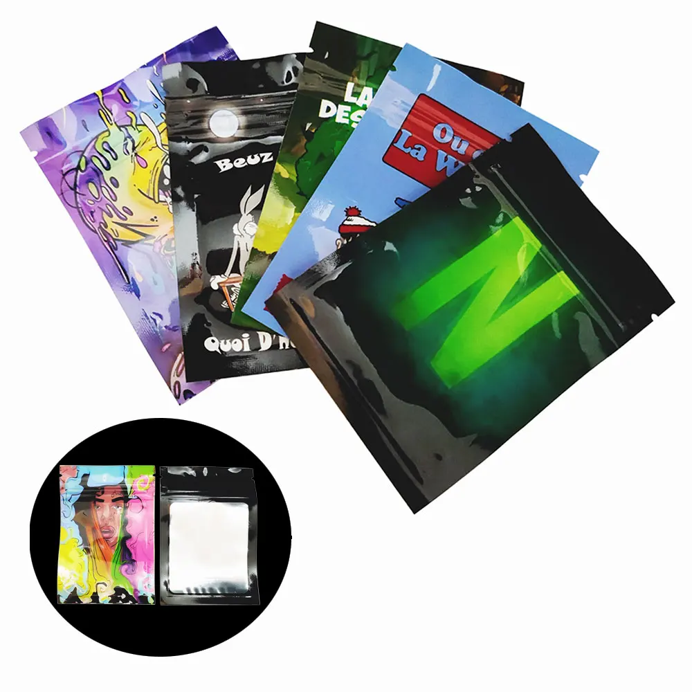 200 pcs Foil Plastic Bags Baggie Pouch Waterproof Jewelry Coffee Bean Candy 7x10M Portable Ziplock Storage Bag Various Patterns