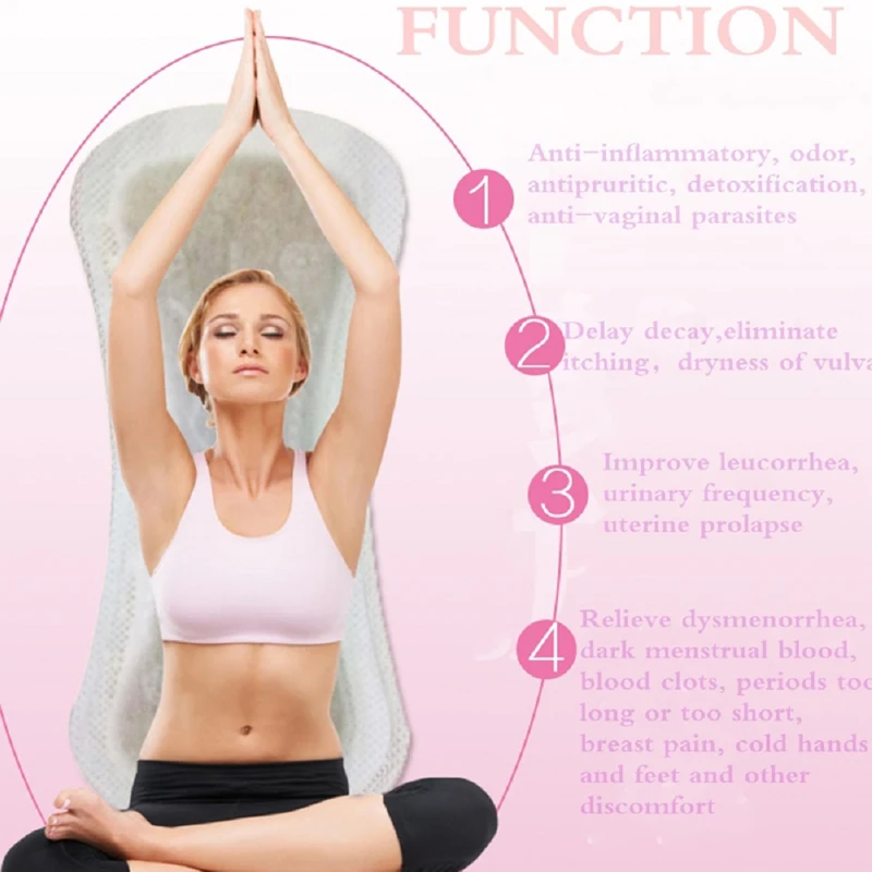 Description Picture 5 of item20pcs Chinese Herbal Gynecological Pads Medicine Tampons Vaginal Infection Silver-ion Gynecol Cure Care Medicated Sanitary Pads