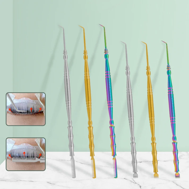 

2 in 1 Eyelash Perm Lifting Tools Metal Clean Up Rods & Comb Beauty Makeup Lamination Eyelashes Separating Tool Eyelash Extensio