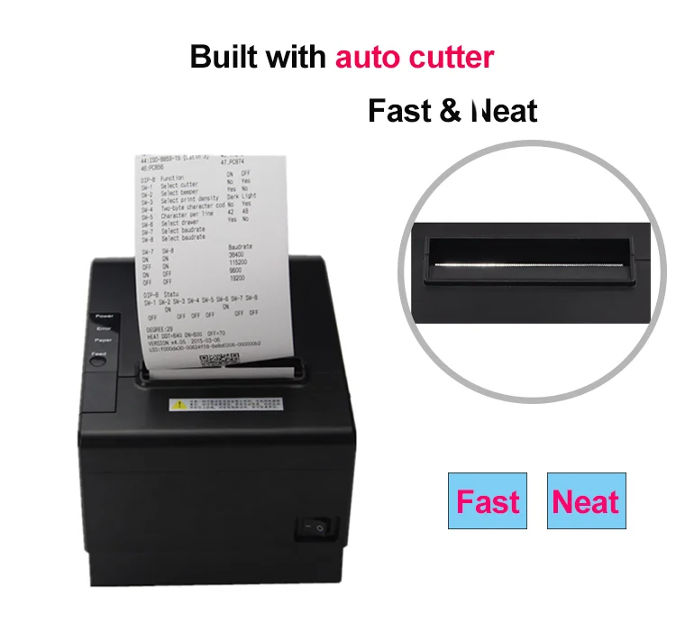 Thermal Auto cutting paper Bluetooth thermal printer wireless receipt 80 mm 3 inch bill destop USB ethernet ios android JH80H pocket mini printer for student