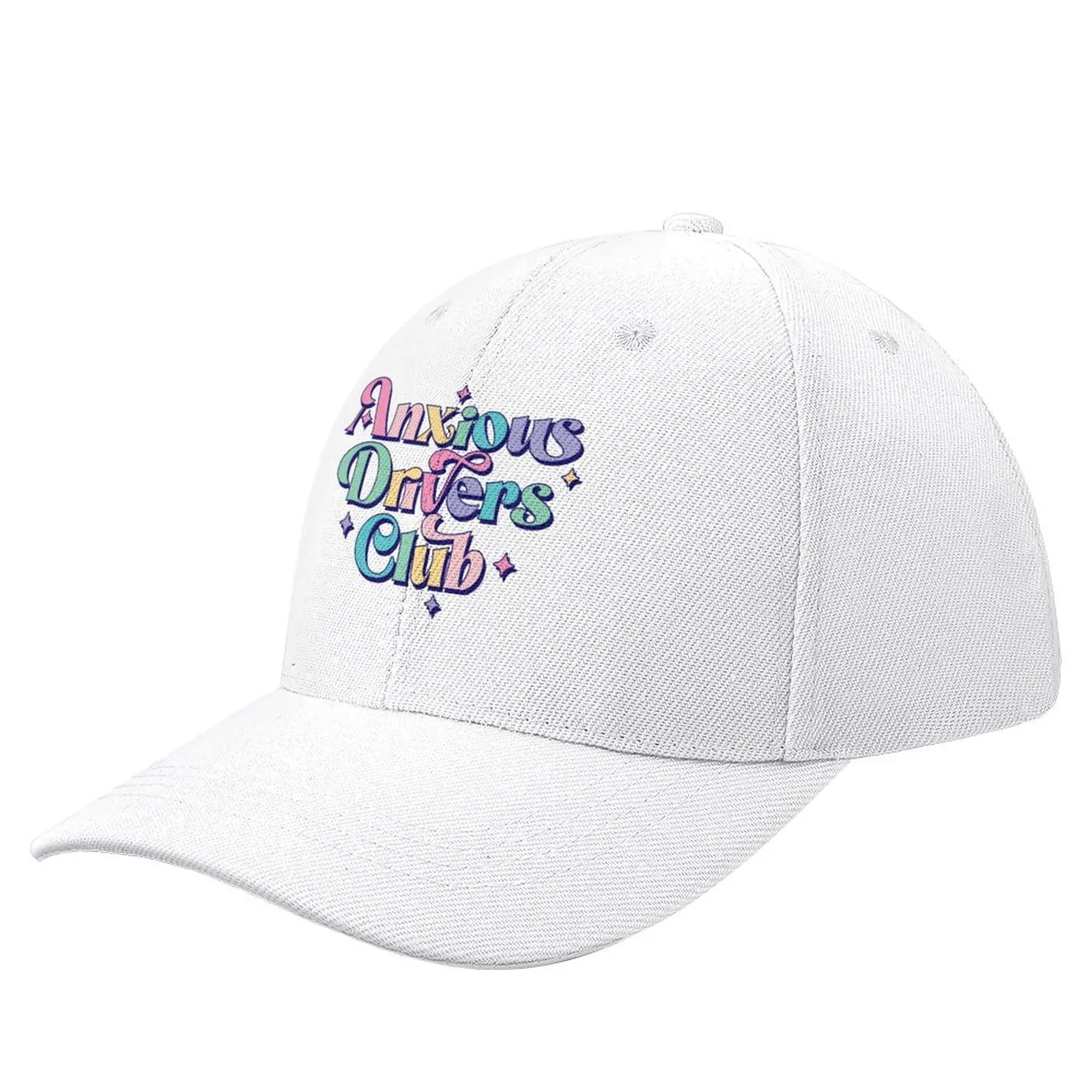 

Anxious drivers club. Colorful rainbow text Baseball Cap Rugby |-F-| Streetwear Trucker Hats For Men Women's