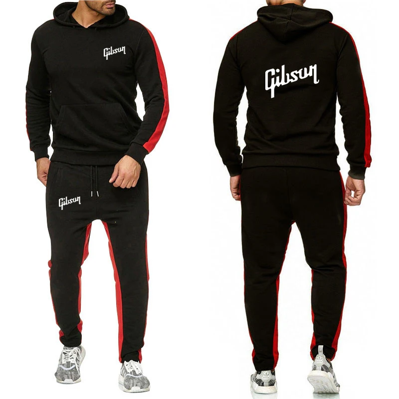 Gibson 2023 Spring Autumn New Style Men's Solid color Hoodies Sweatpant Sets Harajuku Jackets Sports Comfortable Casual Suits