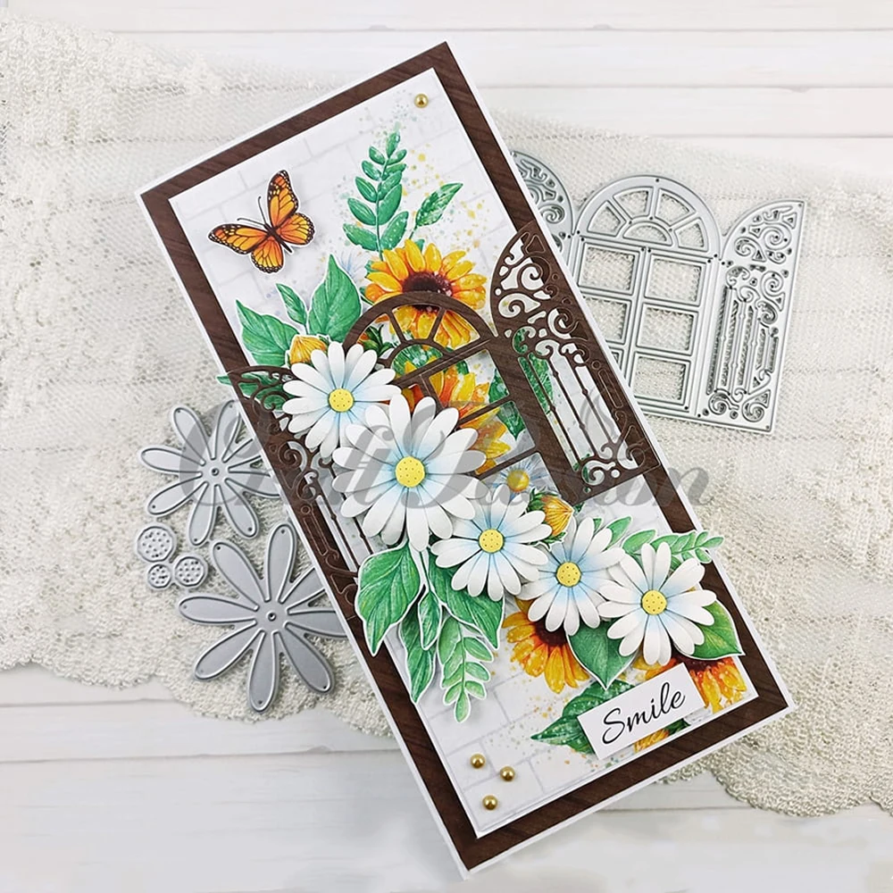 2024 AliliArts 금속 절단 다이 Chabby Chic Window diy Scrapbooking 사진 앨범 장식 엠보싱 PaperCard Die