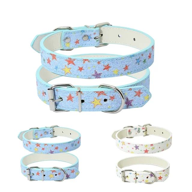 Adjustable Medium Dog Collar Fashion Comfortable Star Small Pet Cat Collar Breathable Convenient Dog Leash Accessories 6