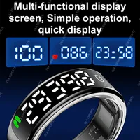 New Smart Ring R13 LED Display Screen Gesture Sweep Video Heart Rate Sleep Monitor 5ATM Waterproof Wireless Charging Rings 2025 - Image 2