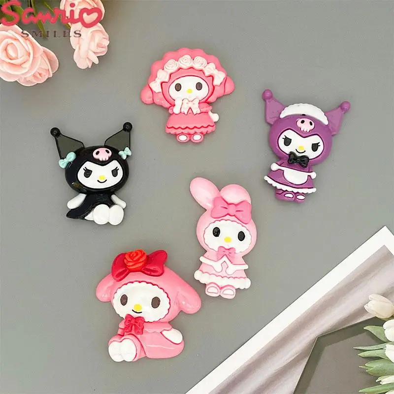 

2PCS Kawaii Sanrio Anime DIY Accessorie Kuromi My Melody Cute Pencil Case Hairpin Phone Case Keychain Decoration Toys for Girls