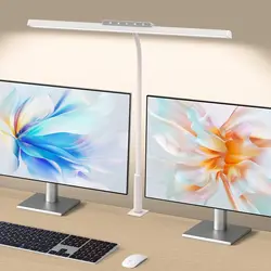 Adjustable LED Desk Lamp with Stepless Dimming and Touch Control, Featuring Memory Function and Clamp (UK PLUG)