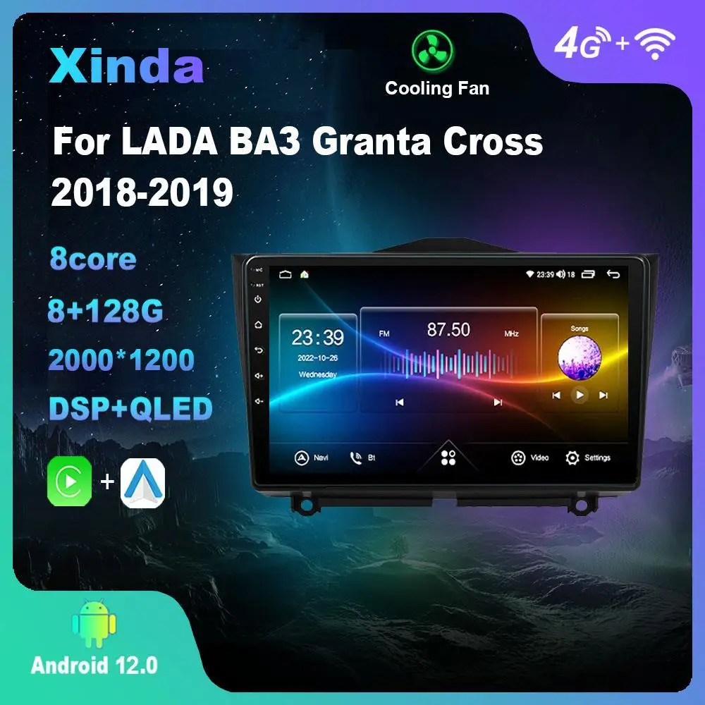 

Android 12.0 For LADA ВАЗ Granta Cross 2018-2019 Multimedia Player Auto Radio GPS Carplay 4G WiFi DSP pantalla para auto