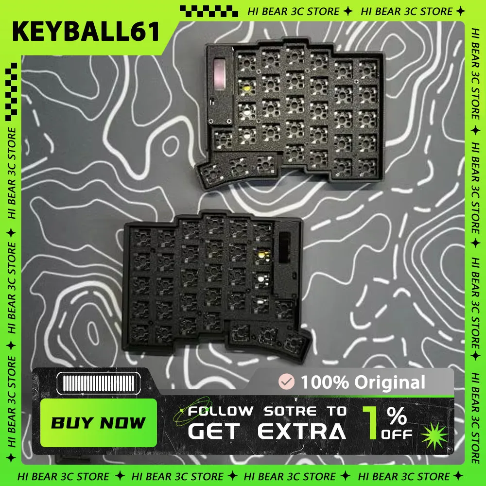 Keyball61 Noball Split Keyboard Kit OLED Screen Custom Wired