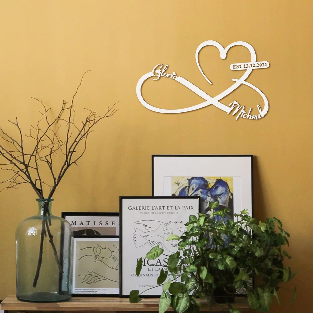 

Infinity Heart Metal Wall Decor, Unique Infinity Heart Wall Decor Love Metal Signs Plaque Steel Art Geometric Ornaments Cut Out