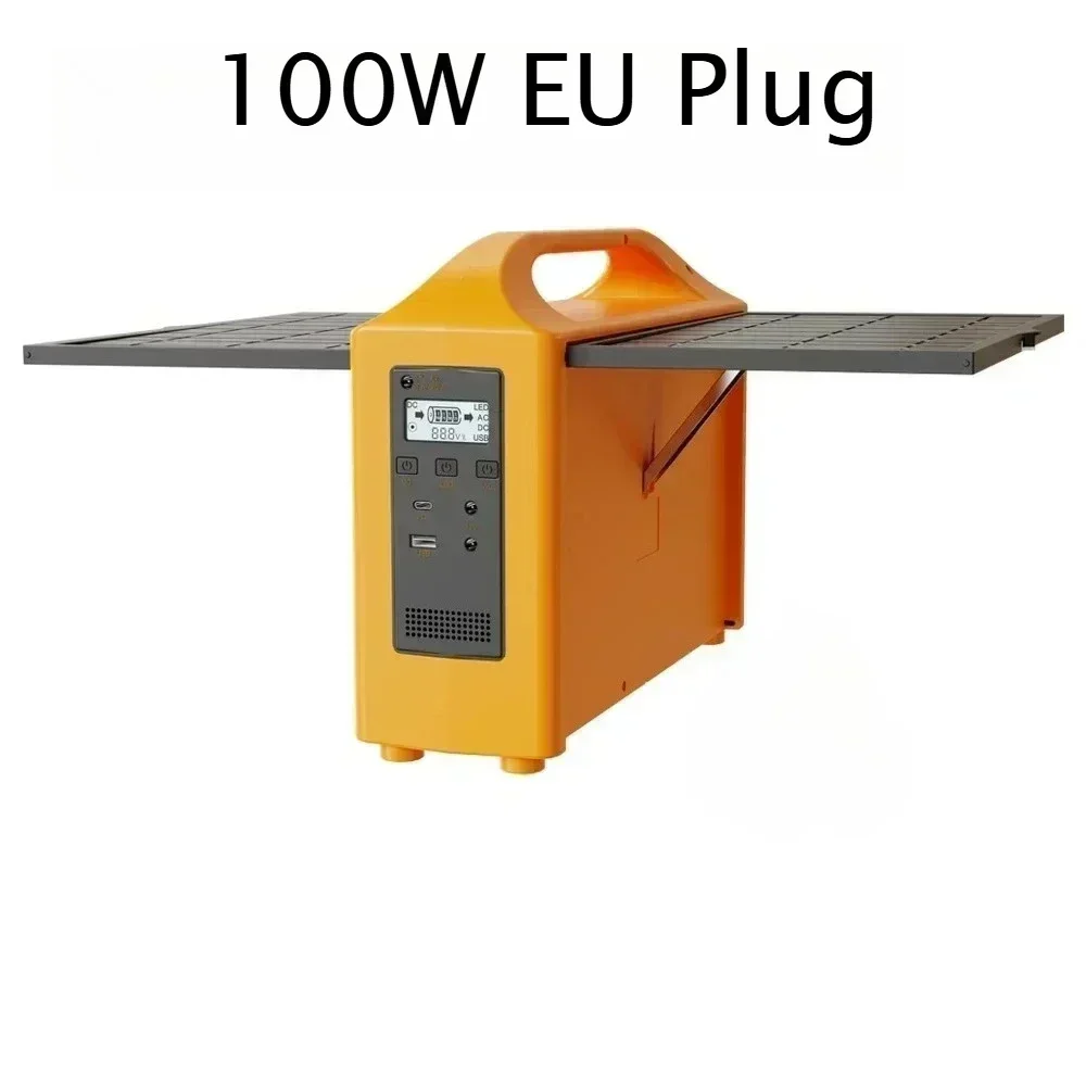 Neues tragbares 100-W-Kraftwerk, 110 V/220 V, 76,8 Wh, Solargenerator, mobiles Kraftwerk mit Solarpanel, Powerbank für Camping