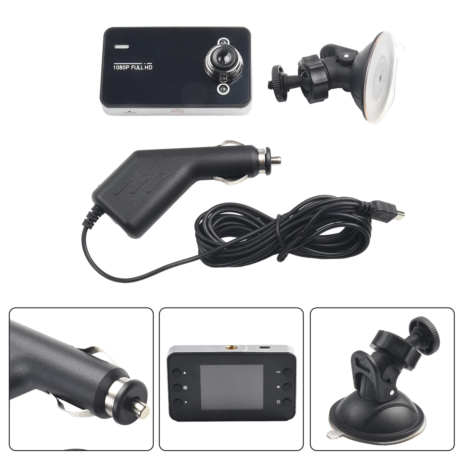 

1pc HD 1080P Car DVR Dual Lens Front And Rear Camera Dash Cam Video Recorder 6 Fixed Focus Lens Vehicle Interior Accessories