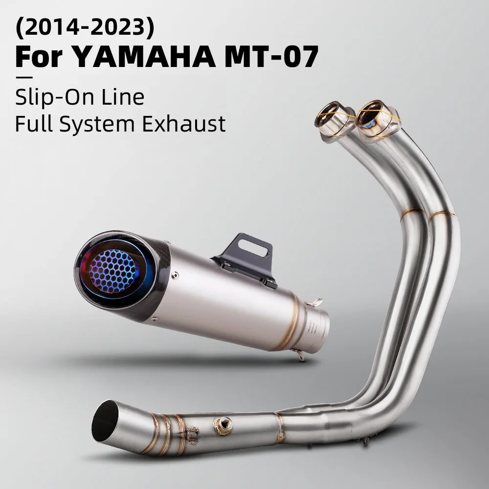 

For YAMAHA MT07 FZ07 Full Motorcycle Exhaust System Escape Slip On 51MM Front Tube Link Pipe Connect Original S project